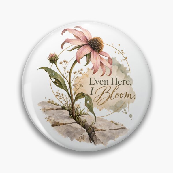 Item preview, Even Here, I Bloom – Pink Coneflower Among Stones designed and sold by NiSchi LaVida.