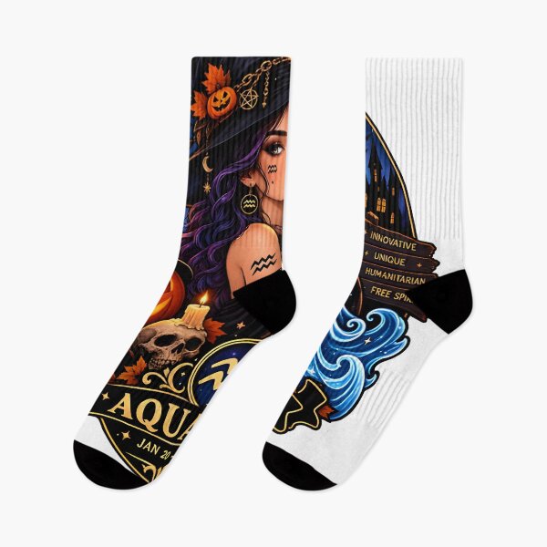 Artikelvorschau, Halloween-Hexenabzeichen-Design für Wassermann entworfen und verkauft von Zodiac Celestial Art.