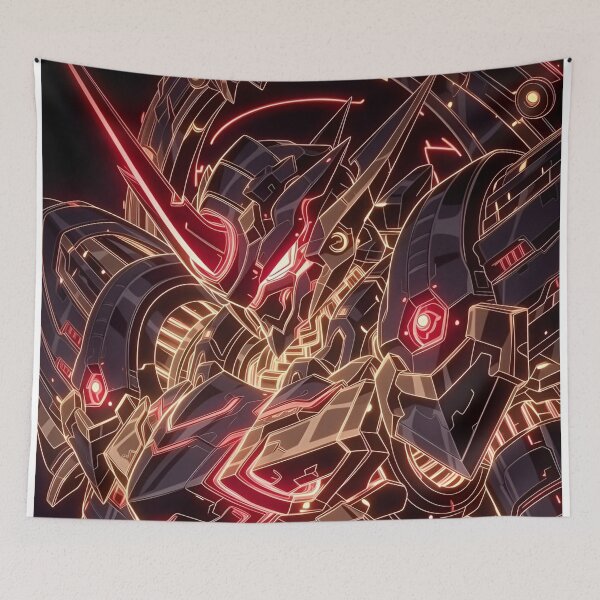 Item preview, Cybernetic Mecha Knight – Futuristic Neon Warrior Armor designed and sold by Dyan4.