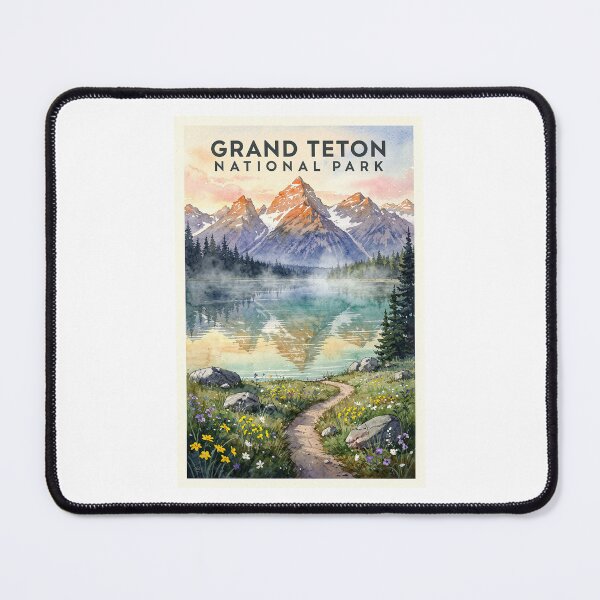 Item preview, Grand Teton National Park Wyoming Vintage Watercolor Travel designed and sold by Teelogic.