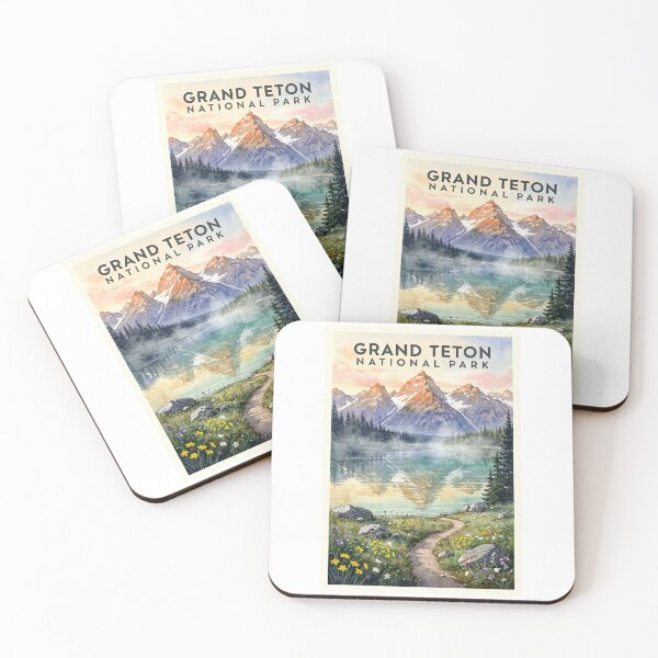 Item preview, Grand Teton National Park Wyoming Vintage Watercolor Travel designed and sold by Teelogic.