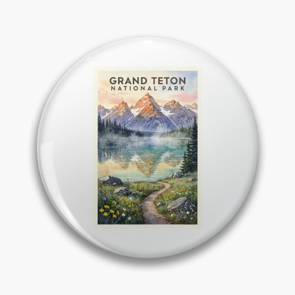 Item preview, Grand Teton National Park Wyoming Vintage Watercolor Travel designed and sold by Teelogic.