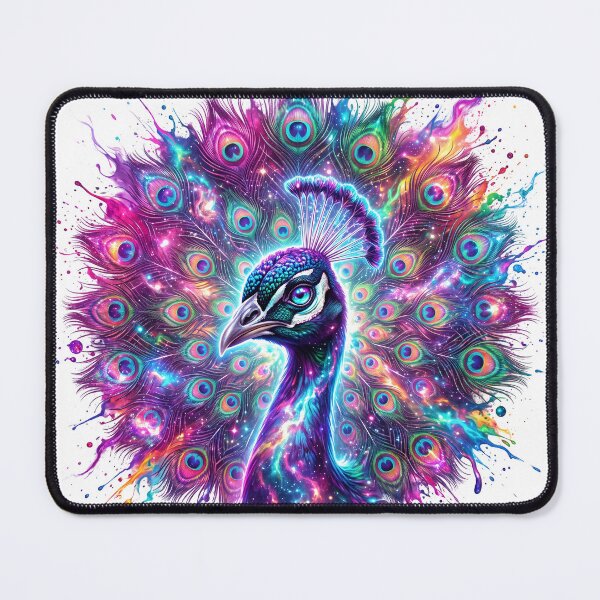 Item preview, Psychedelic Peacock Rainbow Nebula Bird Art designed and sold by jaac310.