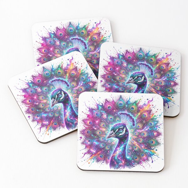 Item preview, Psychedelic Peacock Rainbow Nebula Bird Art designed and sold by jaac310.