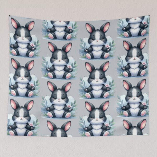 Item preview, Relaxed yoga rabbit in watercolors designed and sold by LiskoDesign.