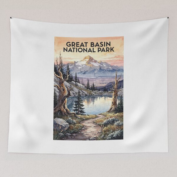 Item preview, Great Basin National Park Nevada Vintage Watercolor Travel designed and sold by Teelogic.