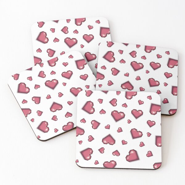 Item preview, Cute Pastel Pink Pixel Heart Pattern Retro 8-Bit Gaming Aesthetic designed and sold by NovaCraftyCo.