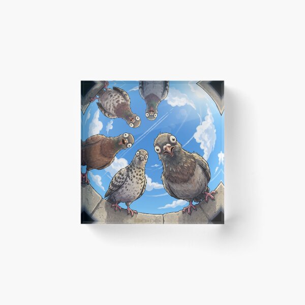 Item preview, Funny Pigeons Looking Down Fisheye View designed and sold by AnnArtshock.