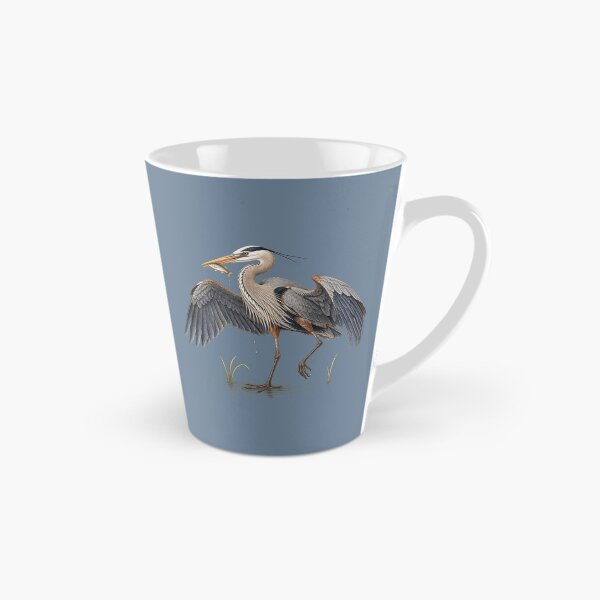 Item preview, Great Blue Heron Catching Fish | Vintage Naturalist Study designed and sold by BloomStudio1.