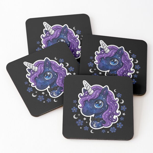 Item preview, Midnight Galaxy Unicorn | Cute Dark Celestial Unicorn With Moon designed and sold by HealingEraInk.