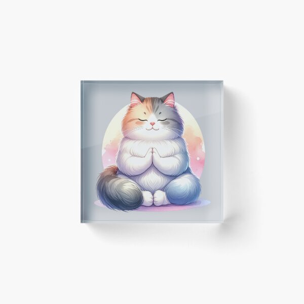 Item preview, Relaxed yoga cat in watercolors designed and sold by LiskoDesign.
