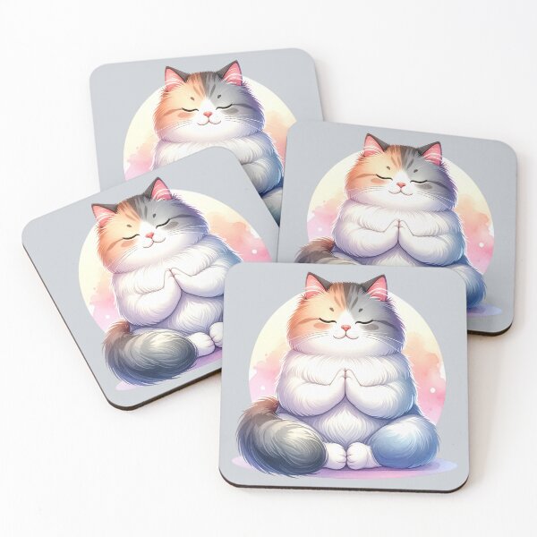 Item preview, Relaxed yoga cat in watercolors designed and sold by LiskoDesign.