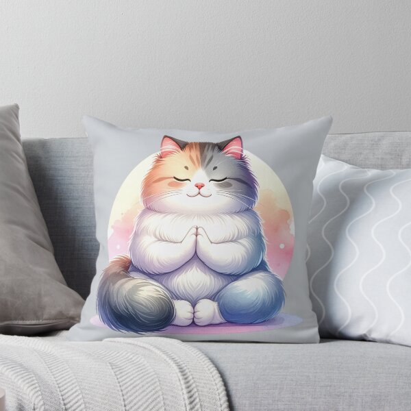 Item preview, Relaxed yoga cat in watercolors designed and sold by LiskoDesign.