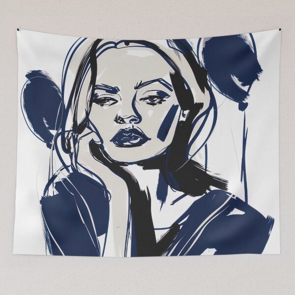 Item preview, Disappointment - Blue Abstract Art designed and sold by shadow-bloom.