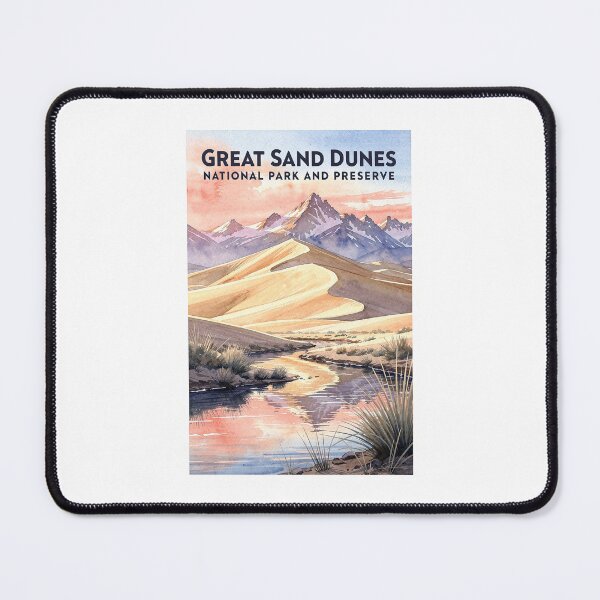 Item preview, Great Sand Dunes National Park and Preserve Colorado Vintage Watercolor Travel designed and sold by Teelogic.