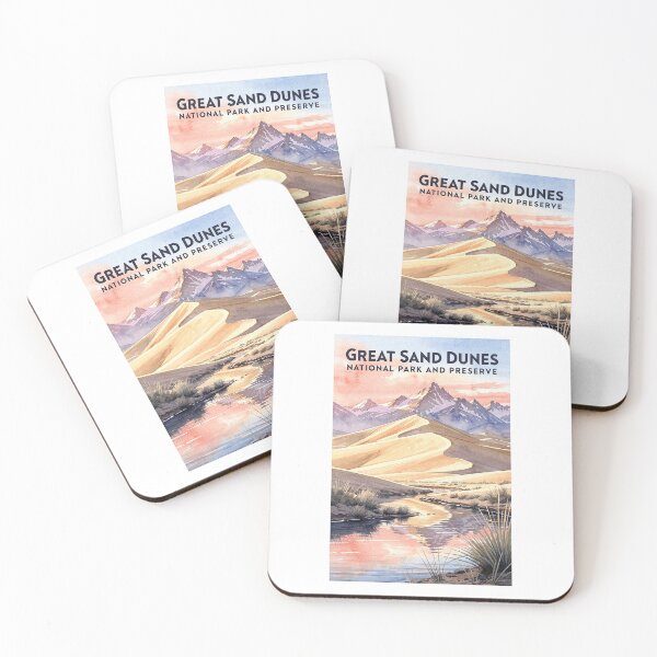 Item preview, Great Sand Dunes National Park and Preserve Colorado Vintage Watercolor Travel designed and sold by Teelogic.