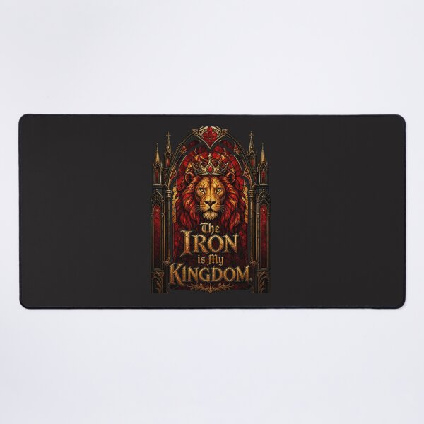 Item preview, The Iron Is My Kingdom Crowned Lion Stained Glass Design designed and sold by Bennie Singh.