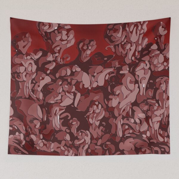 Item preview, abstract red nebula formation, cosmic paper cutout designed and sold by Keltoi-art.