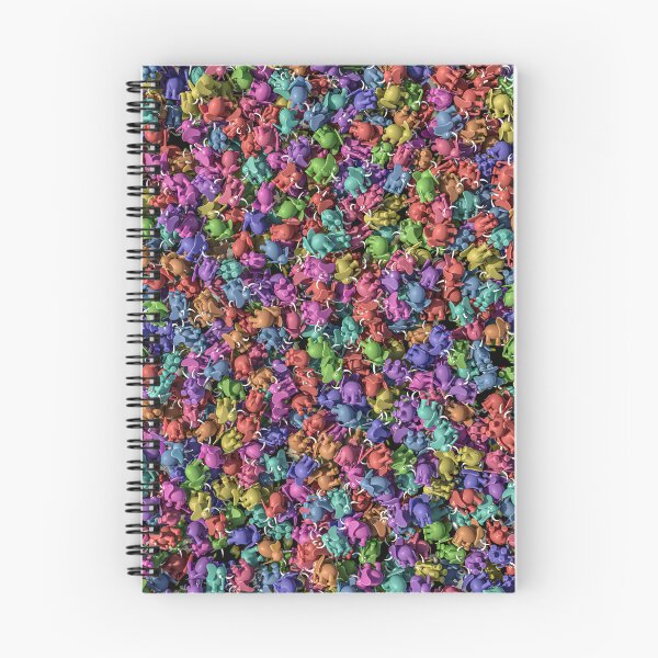 Item preview, Crowd of multicolored 3D elephants plastic toy pattern designed and sold by Keltoi-art.