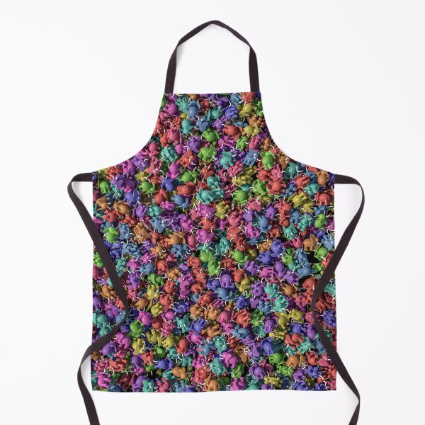 Item preview, Crowd of multicolored 3D elephants plastic toy pattern designed and sold by Keltoi-art.