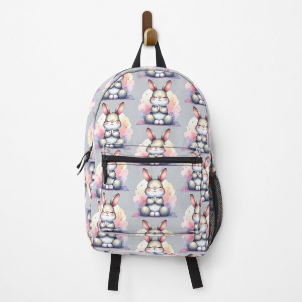 Item preview, Relaxed grey yoga rabbit in watercolors designed and sold by LiskoDesign.