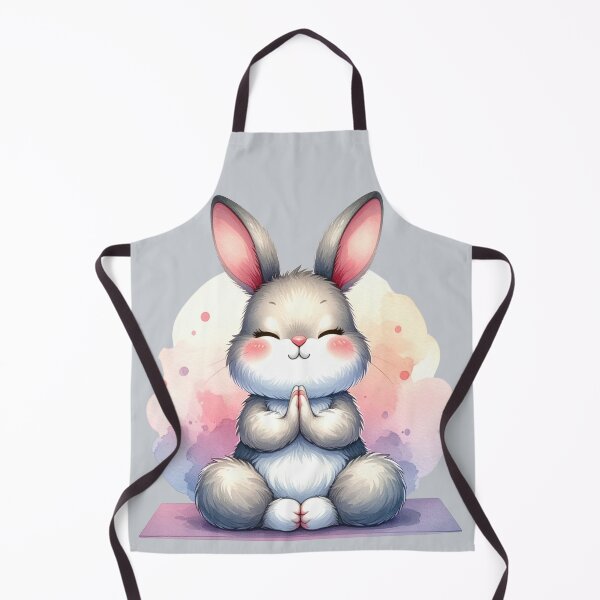 Item preview, Relaxed grey yoga rabbit in watercolors designed and sold by LiskoDesign.