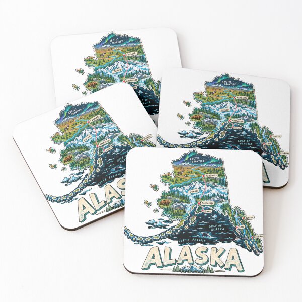 Item preview, Hand Drawn Alaska Travel Souvenir Landmark Gift designed and sold by MichaeIRellov.
