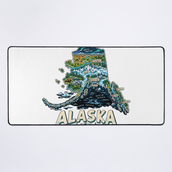 Item preview, Hand Drawn Alaska Travel Souvenir Landmark Gift designed and sold by MichaeIRellov.