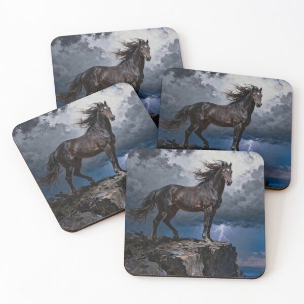 Item preview, Dark Horse on Stormy Cliff designed and sold by KAMOCHI Art.