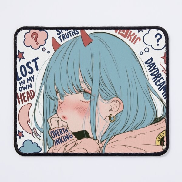 Item preview, Horny-Devil Blue-Hair She-Devil Is Over-Thinking Her Horn-y Dreams designed and sold by Print Fiction.