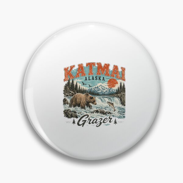 Item preview, Katmai Alaska Grazer Fat Bear Week Big Bear Stand Wilderness designed and sold by ImeldaSparks.