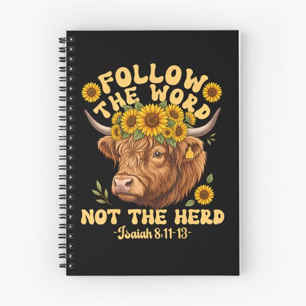 Item preview, Follow The Word Not Herd Highland Cow Sunflower Christian designed and sold by snailslowdance.