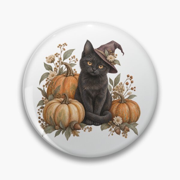 Item preview, Pumpkin Patch Familiar Botanical Black Cat  designed and sold by PhylonBoxx.