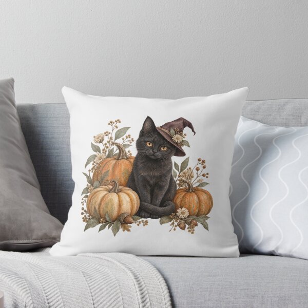 Item preview, Pumpkin Patch Familiar Botanical Black Cat  designed and sold by PhylonBoxx.