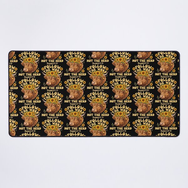 Item preview, Follow The Word Not Herd Highland Cow Sunflower Christian designed and sold by snailslowdance.