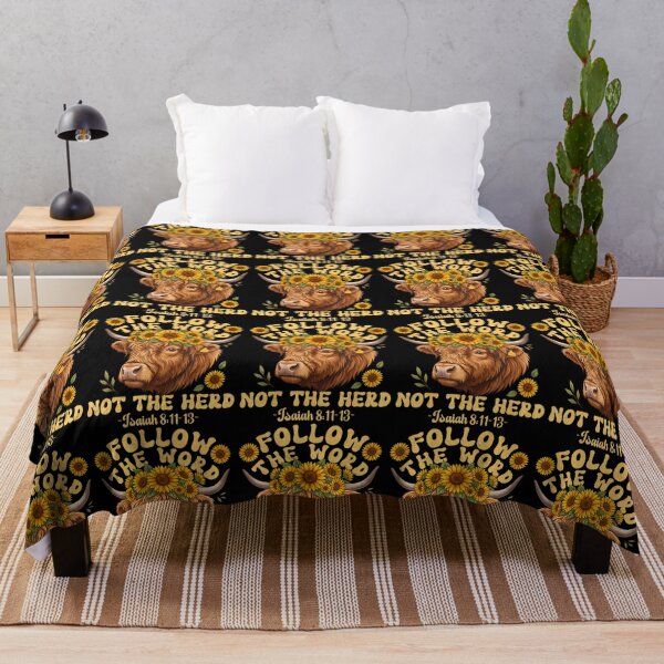 Item preview, Follow The Word Not Herd Highland Cow Sunflower Christian designed and sold by snailslowdance.