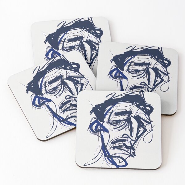 Item preview, Disgust - Blue Abstract Art designed and sold by shadow-bloom.