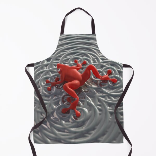Item preview, 3D red frog, circular waves, minimalist water designed and sold by Keltoi-art.