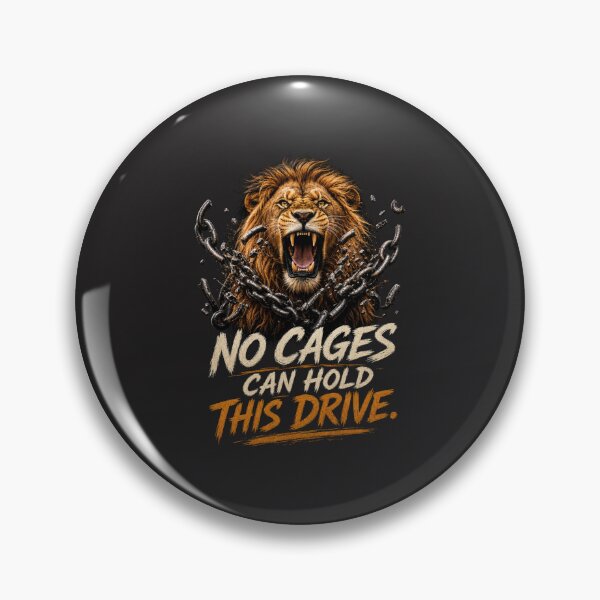 Item preview, No Cages Can Hold This Drive Roaring Lion Breaking Chains Motivational Design designed and sold by Bennie Singh.