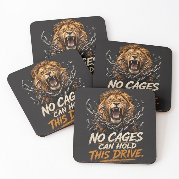 Item preview, No Cages Can Hold This Drive Roaring Lion Breaking Chains Motivational Design designed and sold by Bennie Singh.
