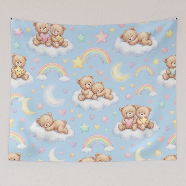 Item preview, Teddy Bear Clouds Seamless Pattern designed and sold by Shivora Studio.