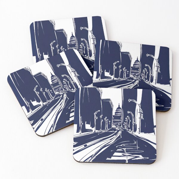 Item preview, District of Columbia, USA - Blue Abstract Art designed and sold by shadow-bloom.