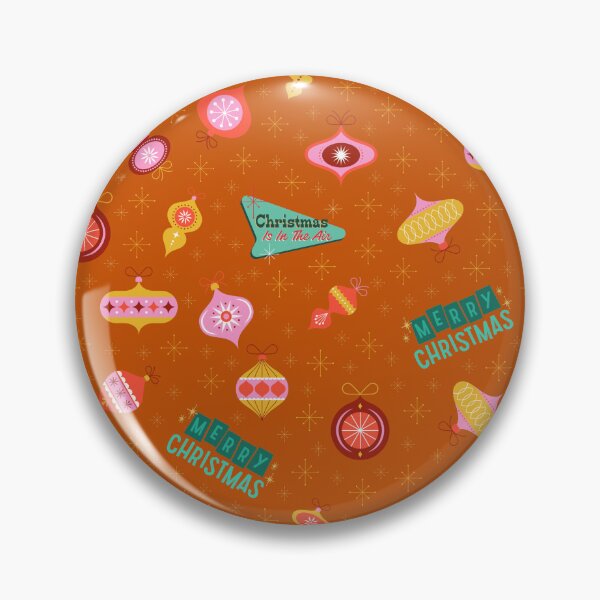 Item preview, Vintage Retro 1960's Christmas Ornaments on Dark Orange designed and sold by KSimpson838.