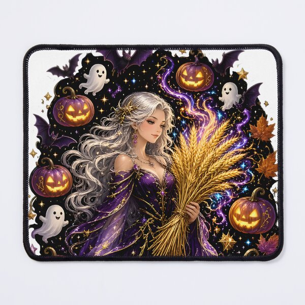 Item preview, Virgo Halloween Harvest Goddess Art designed and sold by Zodiac Celestial Art.