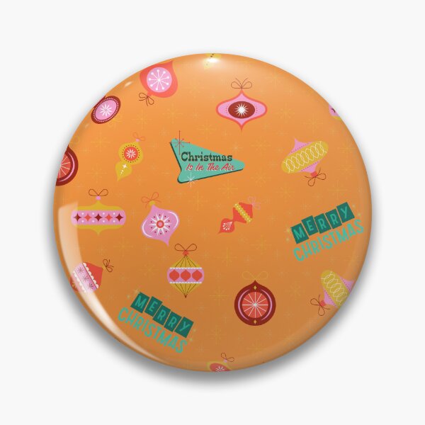 Item preview, Vintage Retro 1960's Christmas Ornaments on Soft Orange designed and sold by KSimpson838.