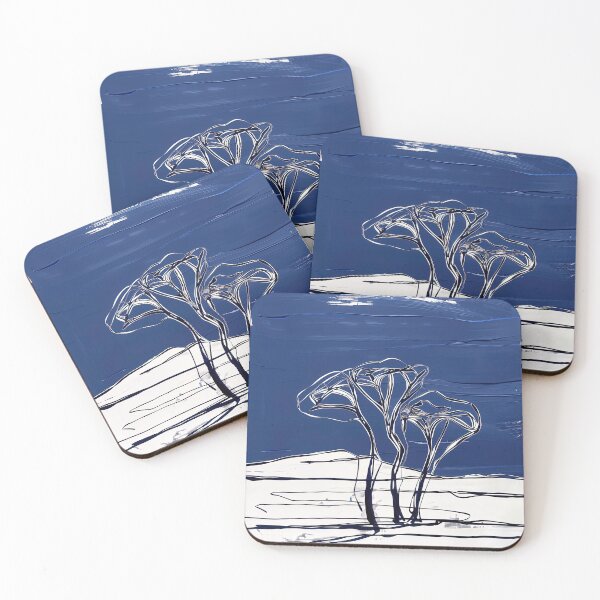 Item preview, Djibouti landscape - Blue Abstract Art designed and sold by shadow-bloom.