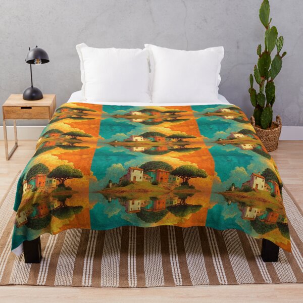 Item preview, Dreamy Colorful Village Reflected in Water designed and sold by EchoWave11.