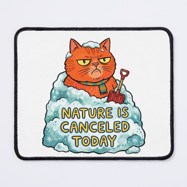 Item preview, Funny Snow Blizzard Cat Nor'easter Poster designed and sold by AURA Vibes.