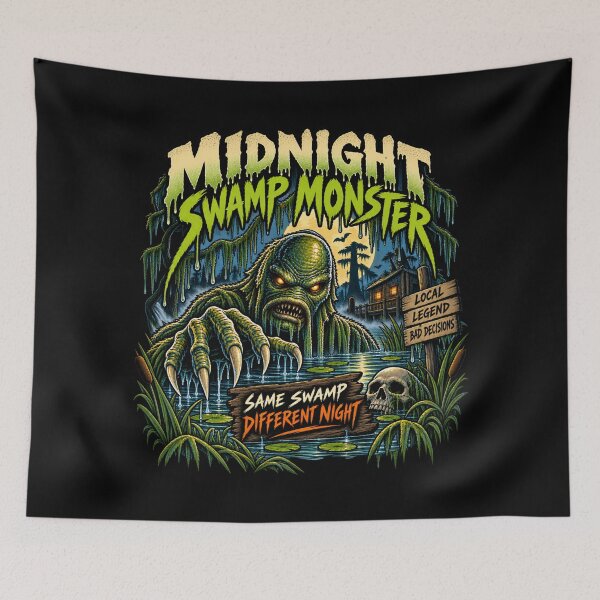 Item preview, Midnight Swamp Monster – Same Swamp Different Night Horror designed and sold by SidTastic .