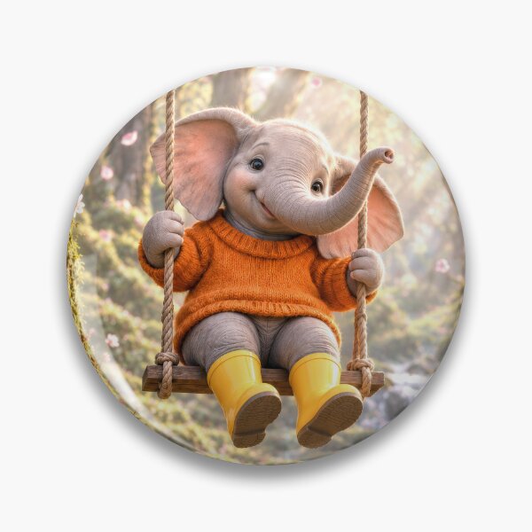 Item preview, Elephant on a Swing in Spring Forest designed and sold by Maria Dryfhout.